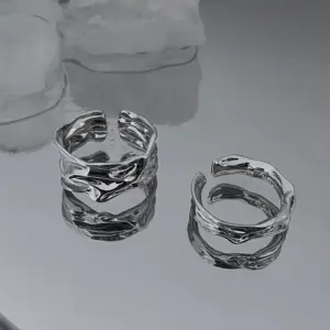 14# Silver Geometric Ring (Set of 2).