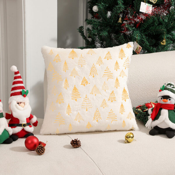 Wholesale Christmas tree gold-stamped double-sided pillowcase