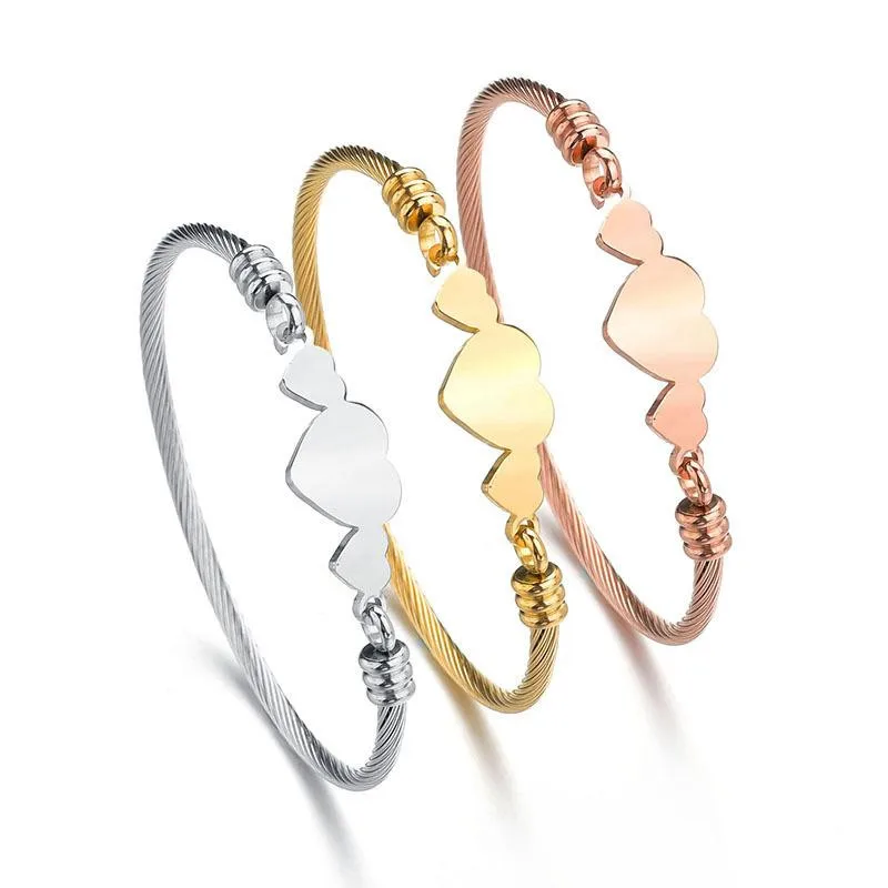 Wholesale Vacuum Plating 18K Gold Heart 303 Stainless Steel 304 Stainless Steel Fashion 304 Stainless Steel