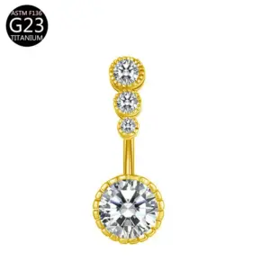 Gold-White Zirconium-Three Zirconium Ball Style