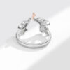 Wholesale Amazon New Mother's Day Two-color Elephant Opening Ring Ethnic Auspicious Mother and Son Two-color Family Ring