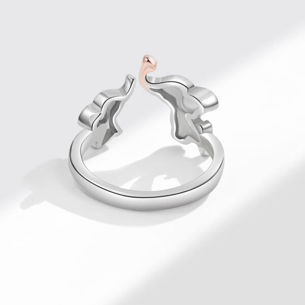 Wholesale Amazon New Mother's Day Two-color Elephant Opening Ring Ethnic Auspicious Mother and Son Two-color Family Ring