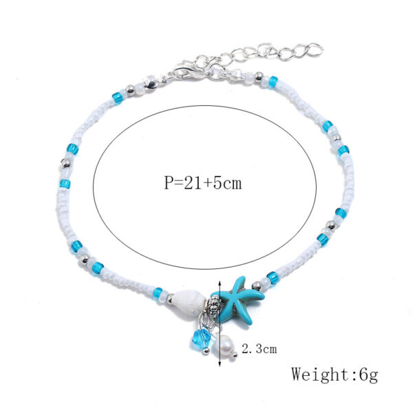 oly-935a749881e68126591d2feeff2ebc0a Wholesale European and American fashion trend simple anklet bracelet conch starfish pendant rice beads beach anklet bracelet wholesale women