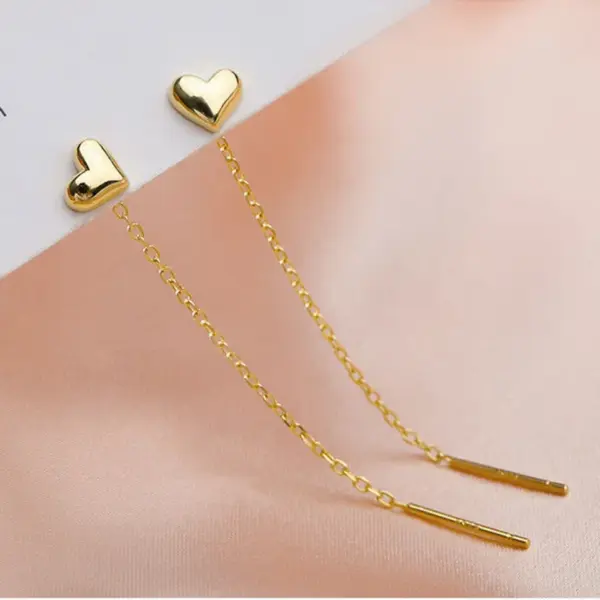 Wholesale PVD Coated 18K Gold Plated Heart 304 Stainless Steel Luxurious Waterproof Non Tarnish Earrings