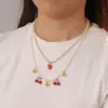 Wholesale Jewelry Casual Cute Sweet Fruit Copper Zircon 18K Gold Plated Beaded Epoxy Inlay Bracelets Necklace