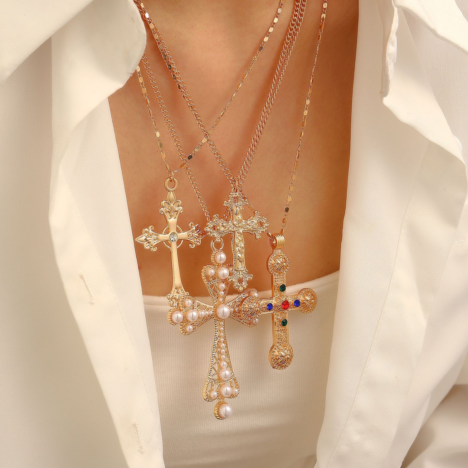 Wholesale Colored Diamond Cross Pendant
