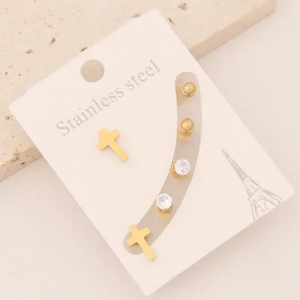 Wholesale PVD Coated 18K Gold Real Gold Plated Star Stainless Steel Preppy Style Simple Style Commute Waterproof Non Tarnish Ear Studs
