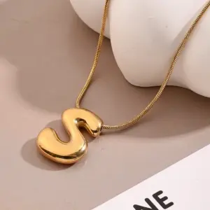 S Necklace (Gold) / Length: 450mm / 1 Strand/Package