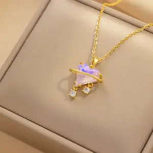 369 Colorful Purple Necklace