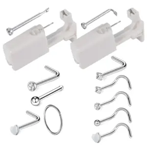 Silver / Nose Staple Gun Nose Ring-11 Pieces