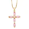 Fashion Cross Copper 18k Gold Plated Necklace In Bulk