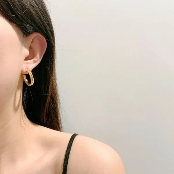 PVD Coated Real Gold Plated 18K Gold Heart 304 Stainless Steel Titanium Steel Waterproof Non Tarnish Earrings