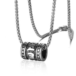 Six-word mantra with stainless steel chain
