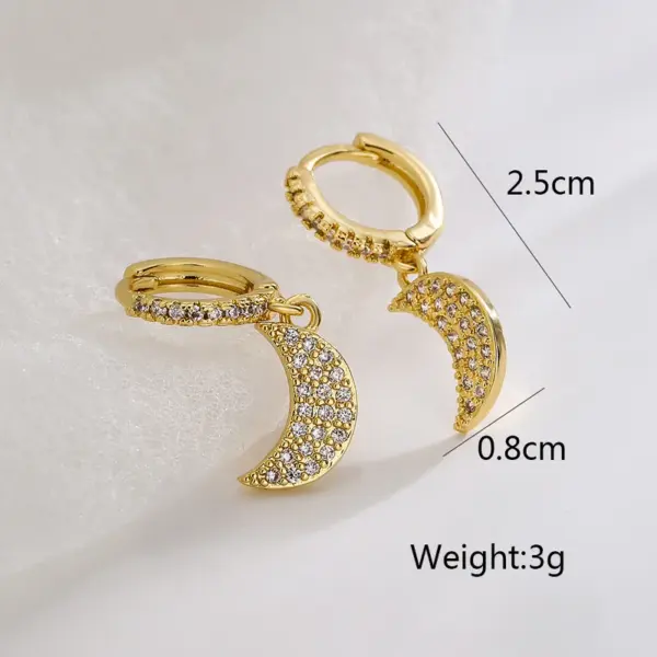 Elegant Moon Copper Earrings