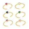 Wholesale Copper Plating Inlay Heart Shape Zircon Open Rings