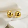 Wholesale 1 Pair Casual Round Solid Color Plating 304 Stainless Steel Stainless Steel Earrings