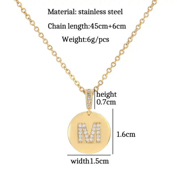 Wholesale Real Gold Plated Letter Titanium Steel Fashion Waterproof Non Tarnish Titanium Steel Necklace