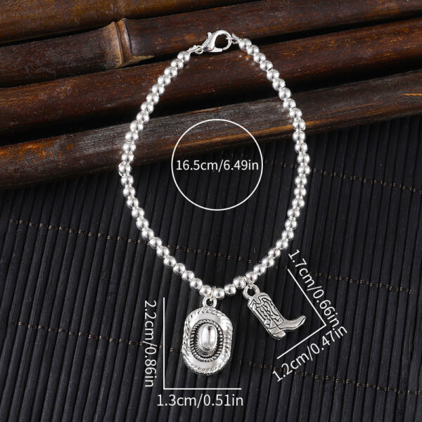 Wholesale Western cowboy theme cowboy hat and cowboy boots bracelet