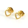 Wholesale 1 Pair Sweet Simple Style Star Heart Shape Airplane Hollow Out 304 Stainless Steel 18K Gold Plated Ear Studs