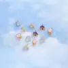 Wholesale Lady Geometric Brass Ear Studs Metal Gem Copper Earrings