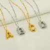 PVD Coated 18K Gold Plated Letter Stainless Steel Simple Style Commute Waterproof Non Tarnish Stainless Steel Titanium Steel Pendant Necklace