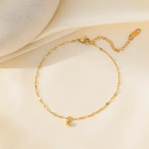Qyb5010 Small Golden Beads Anklet / Gold