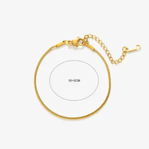 Round Snake Bone Bracelet-Gold