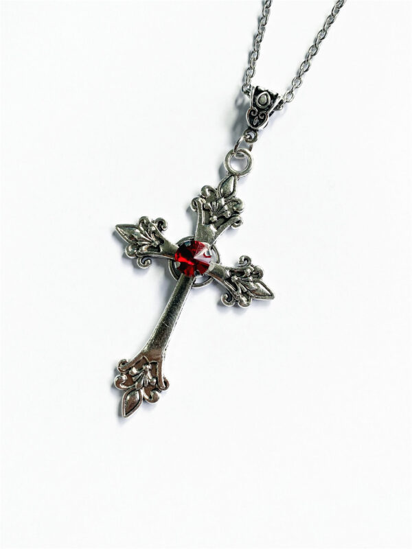 Wholesale Large Cross Pendant Jewelry Necklace Silver Tone Gothic Jewelry Fashion Charm Statement Women Gift