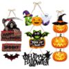 Wholesale 2025 Halloween Decoration Door Hanging Pumpkin Bat Hanging Decoration Ghost Festival Party Layout Halloween Door Hanging Decoration