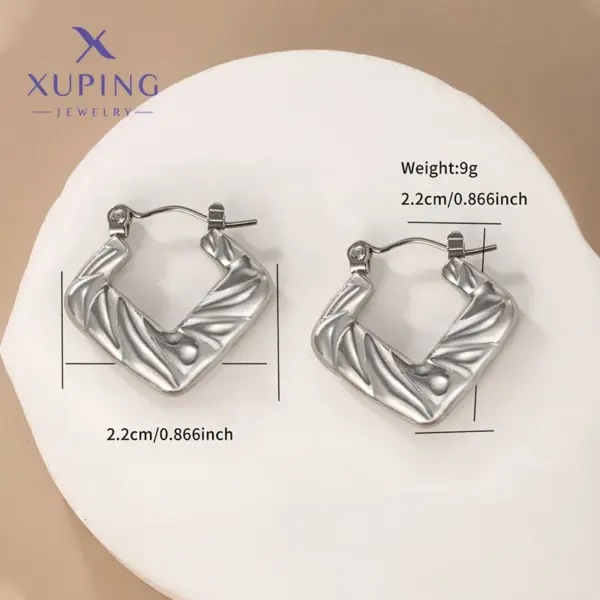 Wholesale 1 Pair Retro XUPING Simple Style Geometric Knot 304 Stainless Steel Earrings
