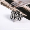 Wholesale Retro titanium steel skull personality ring ghost hand male and female punk ring factory source wholesale SA420