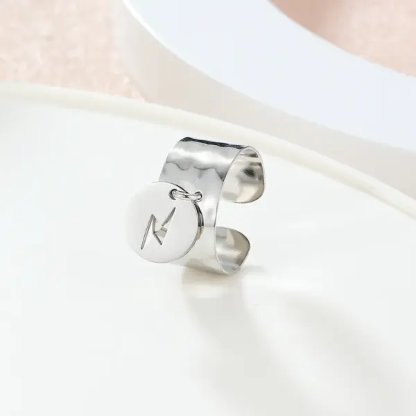 Wholesale 304 Stainless Steel Lightning PVD Coated 14K Gold Plated 18K Gold Plated Simple Style Classic Style Waterproof Non Tarnish Gold Silver Charm Rings