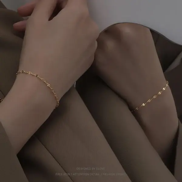 oly-93cb6f37df8894b8da69e23c2b8c9c0b Wholesale PVD Coated Real Gold Plated Geometric Titanium Steel Fashion Waterproof Non Tarnish Bracelets