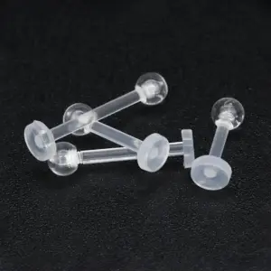 Transparent Round Head Lip Stud / 1.2x10x3mm