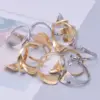 PVD Coated Real Gold Plated 18K Gold Geometric 304 Stainless Steel Simple Style Waterproof Non Tarnish Open Rings