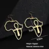 Wholesale Water Plating 18K Gold Plated Cross Map Stainless Steel Simple Style Earrings