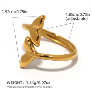 Gold / One Size / 1 Piece of Fish Tail Ring