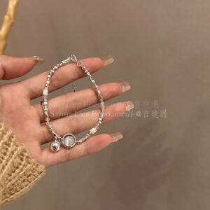 Cat'S eye broken Silver bracelet@S-0414