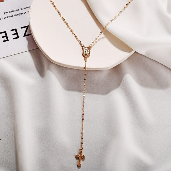 Wholesale Europe and the United States cross-border hot gold cross pendant necklace creative retro simple alloy clavicle chain necklace