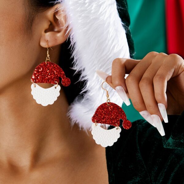 Wholesale Cute and versatile colorful Santa Claus earrings