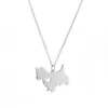 Wholesale 304 Stainless Steel Cute Slice Polishing Animal Dog Necklace Titanium Steel Necklace