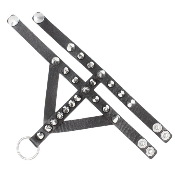 Wholesale Dark Exaggerated Gothic Bracelet Leather Alloy Pointed Rivet Bracelet Punk Style Personalized Stainless Steel Snap Bangle Bracelet