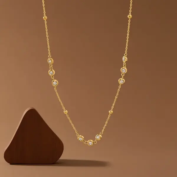 Wholesale Titanium Steel Necklace Simple Design 18K Gold Plated Stainless Steel Women's Geometric Bracelet Luxury Feel Jewelry Set