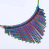 oly-93f157c1aa8f03aab24b90a49c3e08f3 Wholesale New European and American long tassel metal collar clavicle chain fan-shaped colorful short necklace trend punk style