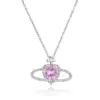 Wholesale Jewelry Cute Star Heart Shape Bow Knot Titanium Steel Zircon Inlay Pendant Necklace