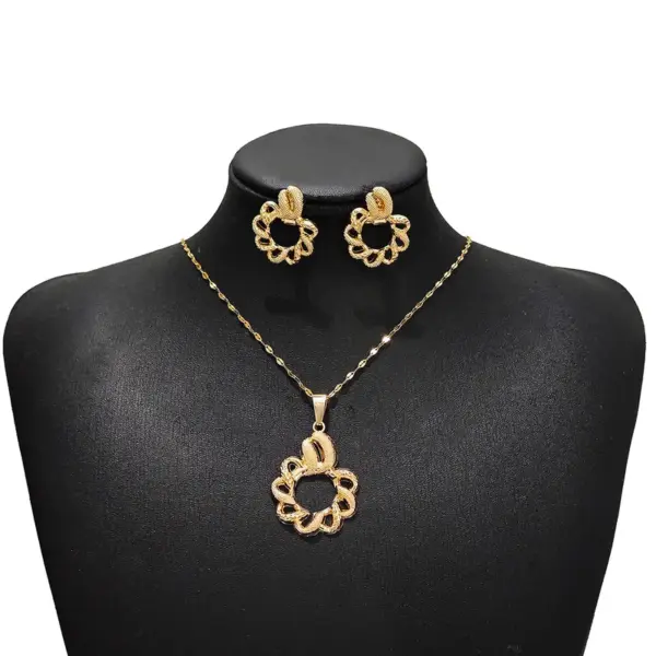 Wholesale Jewelry Elegant Classical Geometric 304 Stainless Steel Plating Jewelry Set