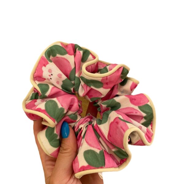 Wholesale [Real shot] South Korea fabric quality huge cute cartoon oil painting fabric large intestine hair ring ponytail head rope