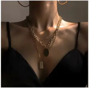 PVD Coated Real Gold Plated 18K Gold Geometric Stainless Steel Fashion Waterproof Non Tarnish Titanium Steel Necklace