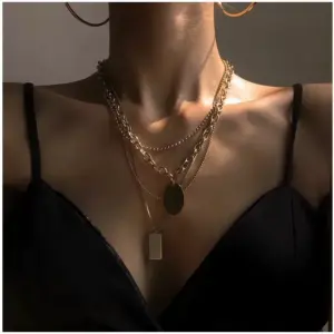 PVD Coated Real Gold Plated 18K Gold Geometric Stainless Steel Fashion Waterproof Non Tarnish Titanium Steel Necklace