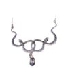 Wholesale Hot sale double snake necklace silver, gothic necklace, snake jewelry crystal necklace, winding snake necklace